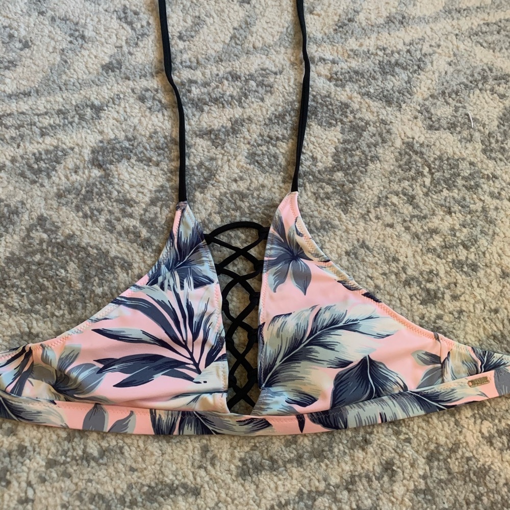 Light pink floral bikini top